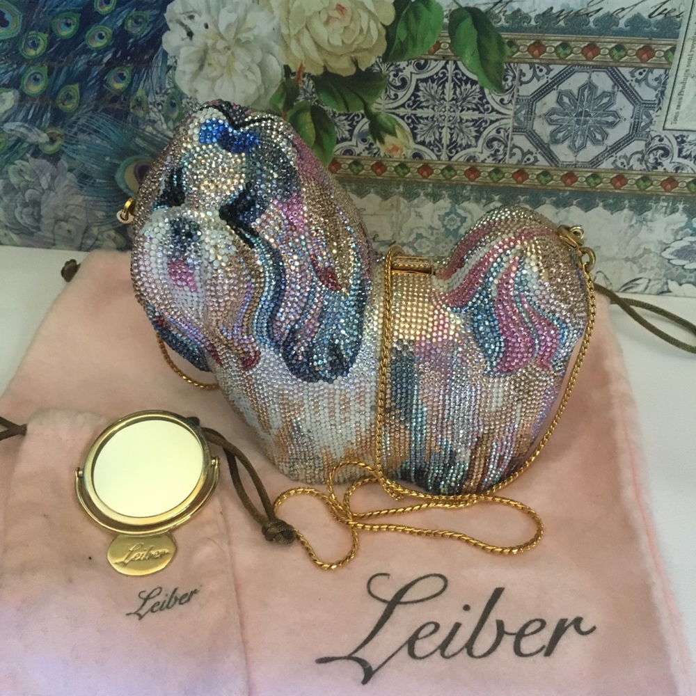Judith Leiber Shih Tzu Crystal Clutch
